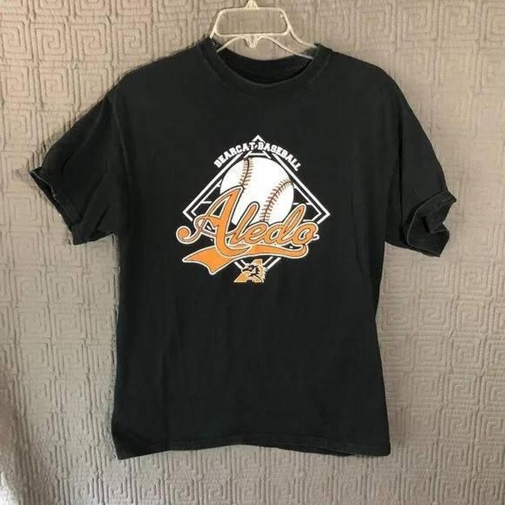 Black And Orange Gildan Baseball Tee Size L